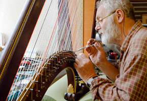 Harp maker Allan Shiers